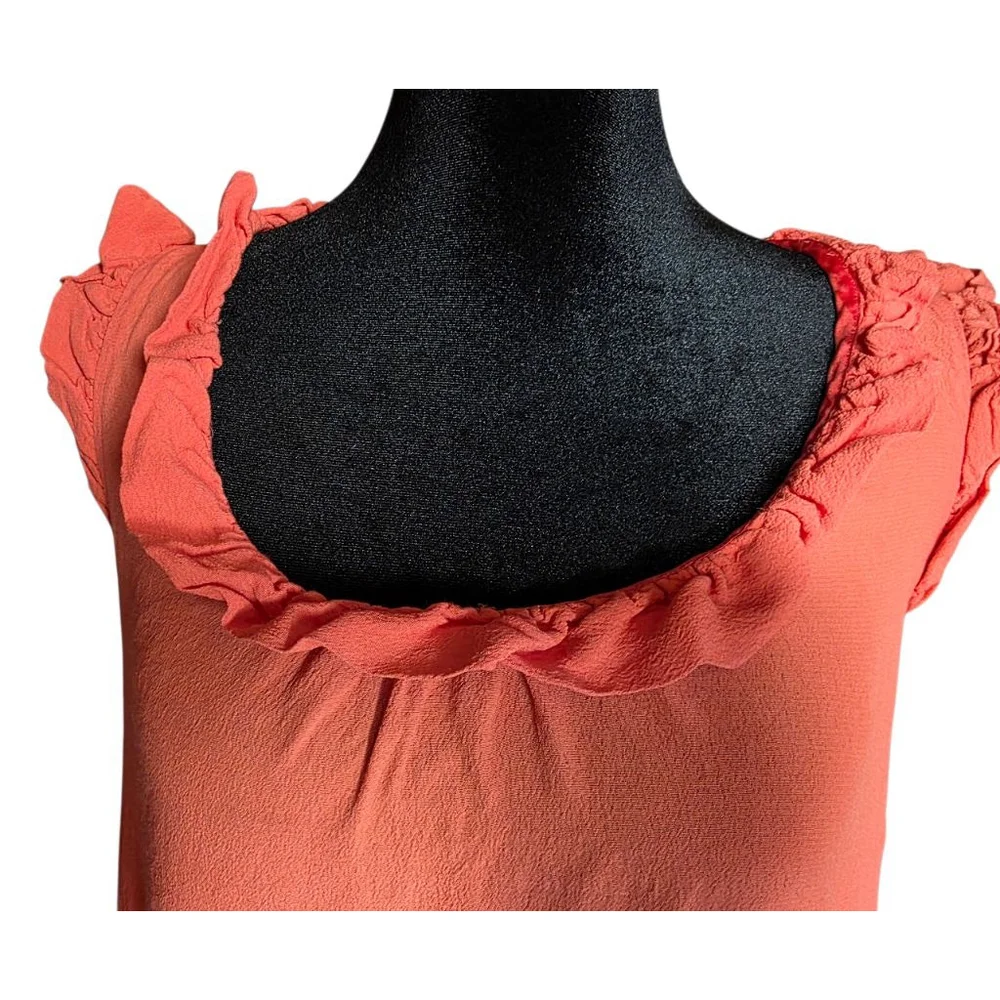 Kate Spade sleeveless ruffle scoop neck top XS